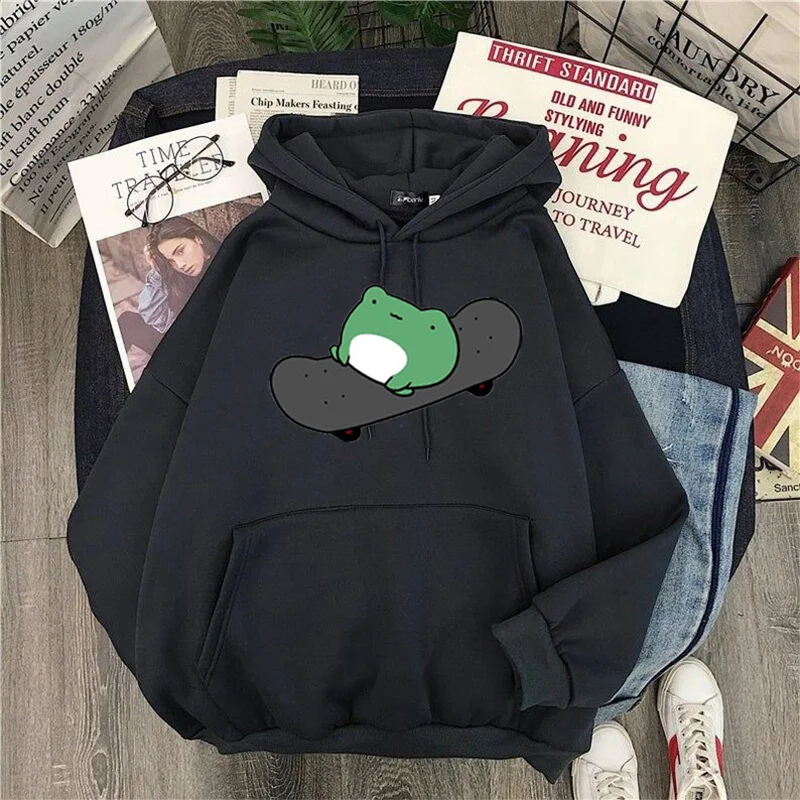 

Men's and women's hoodies, Korean Harajuku style coats, sweaters, frogs and skateboards, spring, 2021