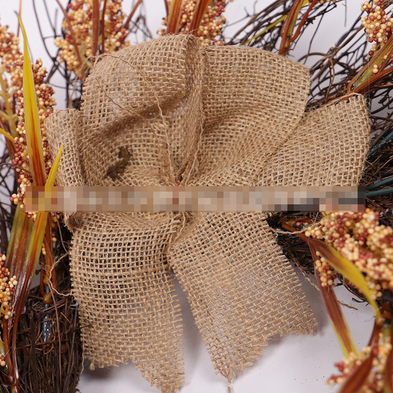 

Creative Harvest Christmas Decoration Wreath Household Window Shopping Mall Pendant Decoration Rattan Wreath Grain Ear Linen