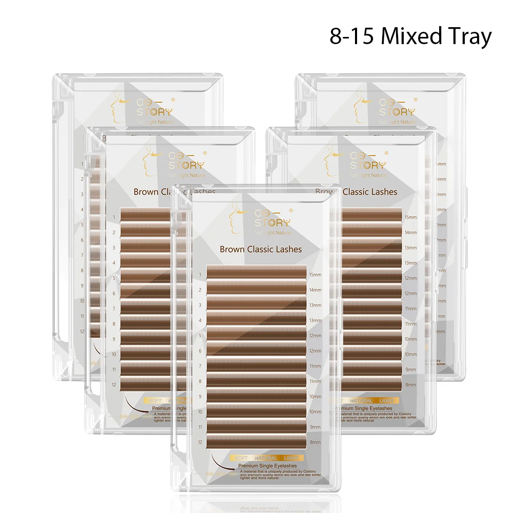 

MEILAIMDY Brown Individual Eyelash Extension Makeup False Lashes Maquillaje High Quality Soft Natural Synthetic Mink 5 Case