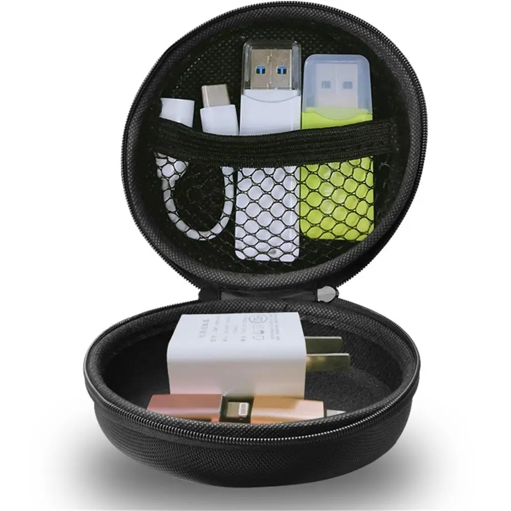 Портативный мини круглый жесткий чехол для наушников хранения SD TF карт Iphone xiaomi