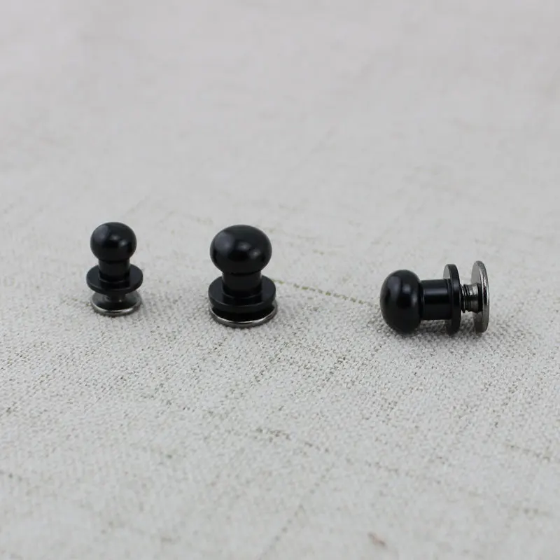 10pcs 50pcs High quality Dark black screws Round Head Solid Nail Leather Screw Rivet Bags Decoration | Багаж и сумки