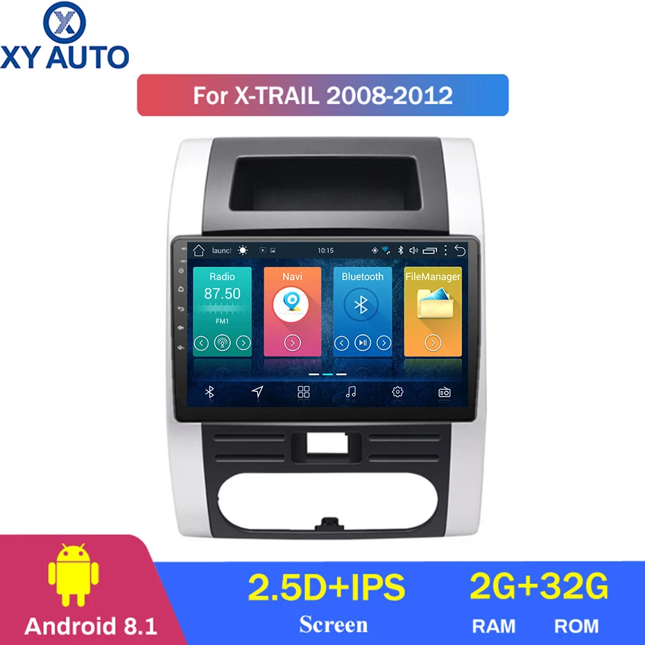 10 1 дюймовый 2.5D IPS HD мультисенсорный экран Android 2008 2 Гб ОЗУ 32 ПЗУ NAVI для Nissan X-Trail 2012-с