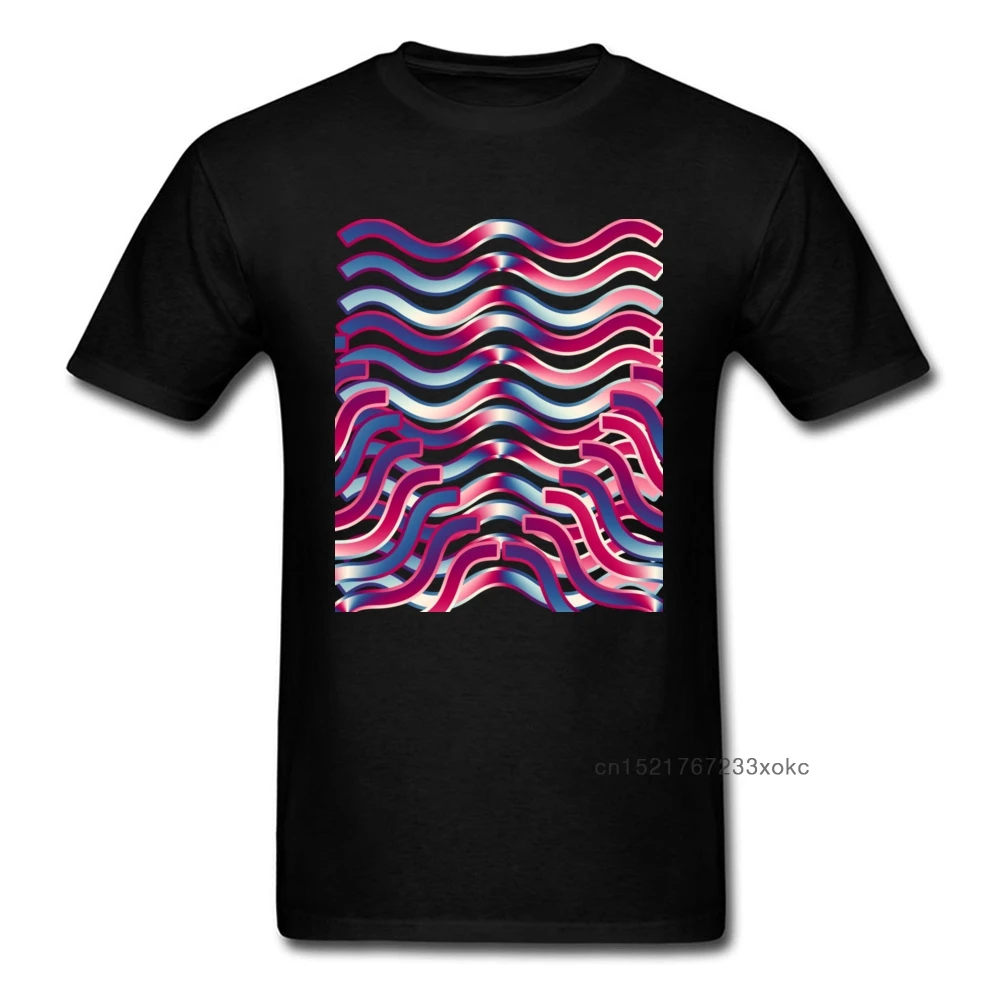 2018 Мужская футболка с принтом волн черные топы в стиле хип хоп модная полоску