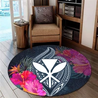 hawail kanaka polyinesian hibiscus round carpet 3d printed non slip mat dining living room soft bedroom carpet
