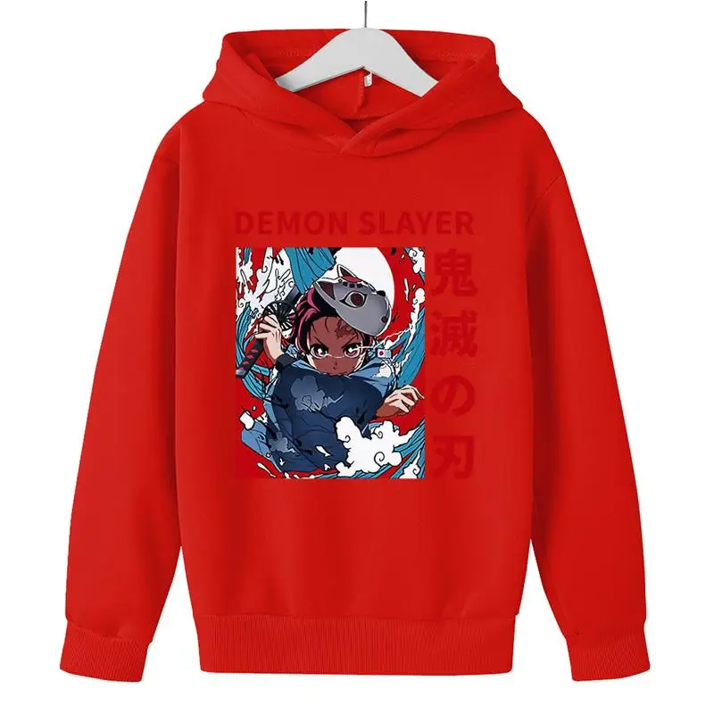 

Hooded sweatshirts for boys and girls, clothing with murderous devil motif, Japanese Cosplay, magic leaves, autumn