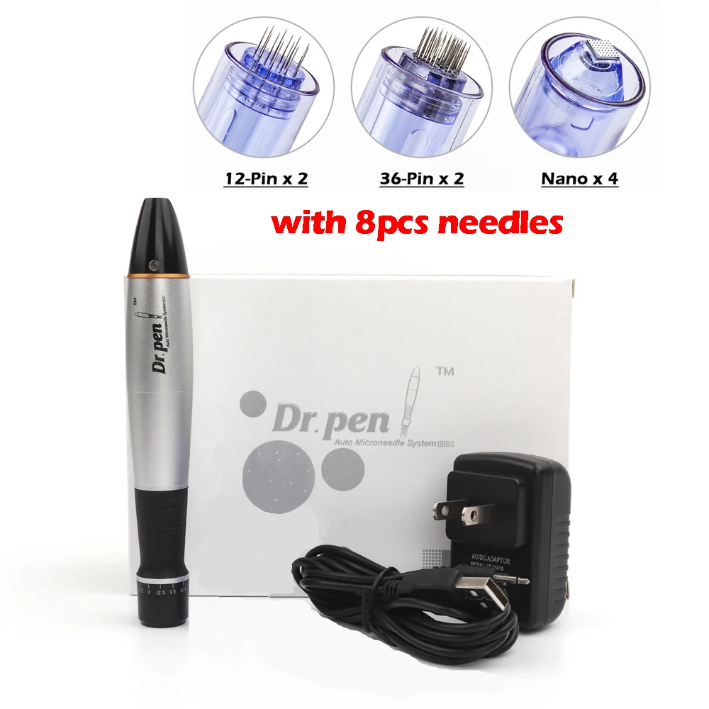 

Electric Micro Needling Pen Skin Tightening Remove Scar Reduce Wrinkles Scar Marks derma pen Skincare Dr Pen with 8pc Cartridge