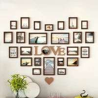 living room heart shaped photo wall decoration photo frame creative love wall sticker combination wall picture frame 24 27 frame