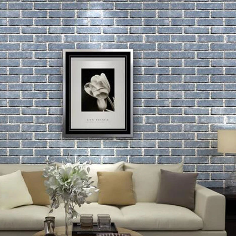 Нетканые обои 3D кирпичный узор самоклеющиеся в стиле ретро для украшения дома