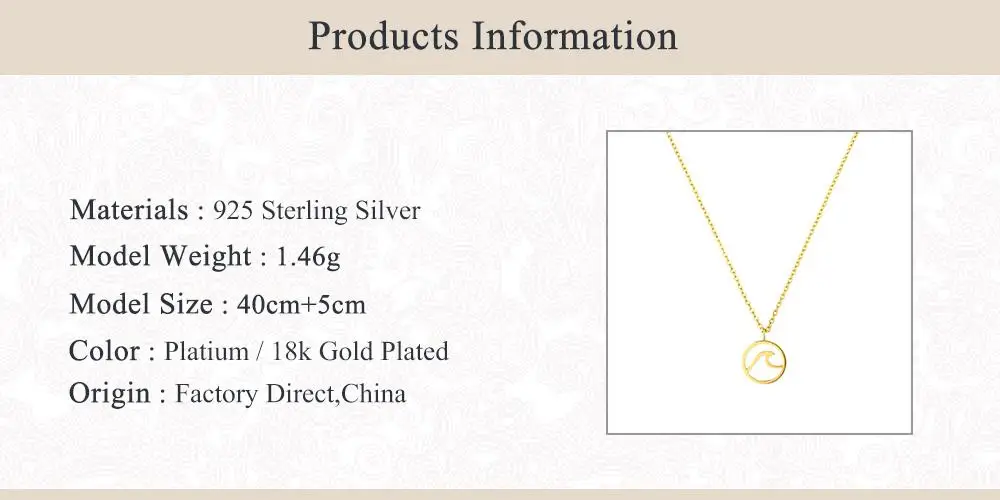 

Aide Round Wave Pendant Necklaces 925 Sterling Silver Collares Necklace for Women Fashion Fine Jewelry Accessories For Ladies