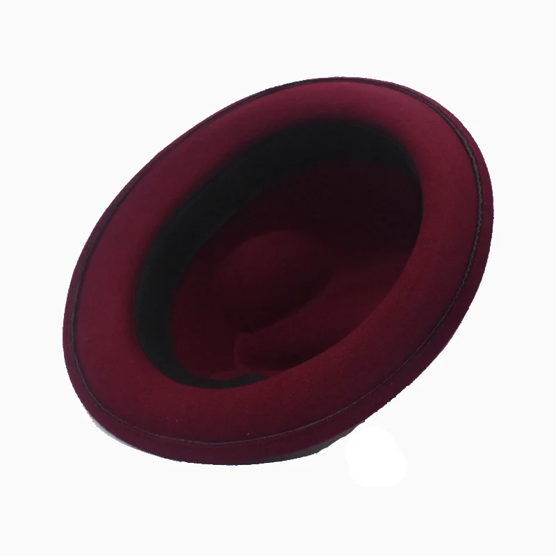 Black Hat Ladies Felt Hat Ladies Fedora Hat Retro Top Hat Ladies Flat Brim Hat Men Street Gambler Hat F71