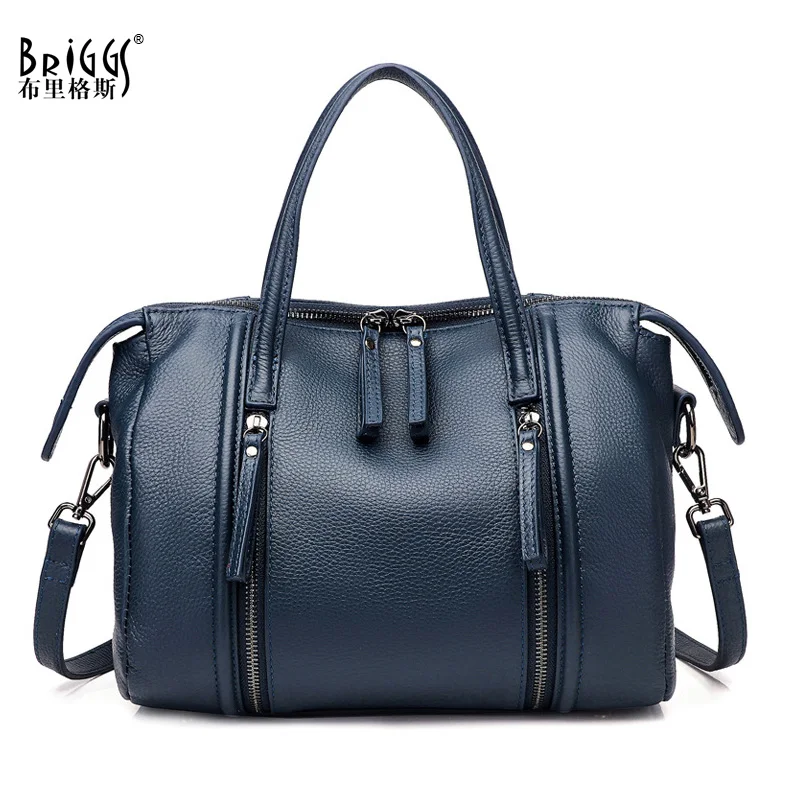 

BRIGGS Brand Designer Genuine Leather Small Women Handbag Winter Casual Tote Bag Daily Casual Female Messenger Shoulder Bag