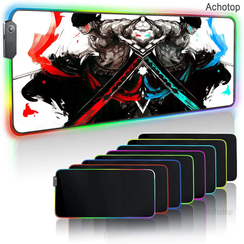 

Anime One piec RGB Mouse Pad XXL Large Gaming Gamer Computer Mousepad LED illumination Keyboard Desk PC Mause Pad With Backlit