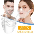 Прочная комбинированная пластиковая многоразовая прозрачная маска для лица с защитой от щита, дышащая прозрачная маска для косплея на Хэллоуин, 2 шт.