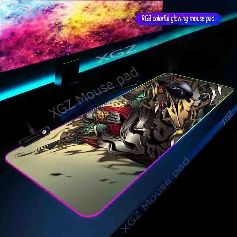Mairuige Large RGB Gaming Mouse Pad Black LockEdge Anime Cool Warrior Custom Computer Desk Rubber Non-slip 900x400 / 800x300 | Компьютеры