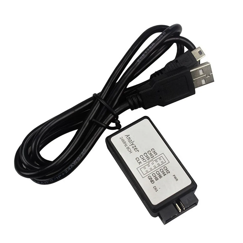 

Логический анализатор 24M 8CH Mini Microcontroller Debug портативный инструмент FPGA с питанием от USB Black Arm профессиональная загрузка данных измерения