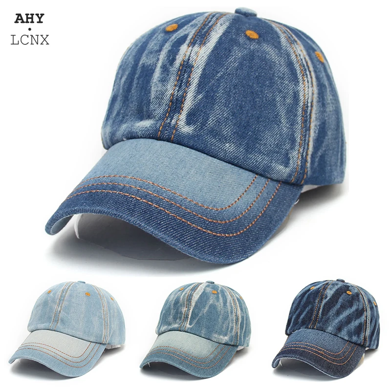 

Unisex Solid Denim Men Women Baseball Cap Blank Washed Denim Jean Hat Retro Casquette Snapback Hats Adjustable Caps