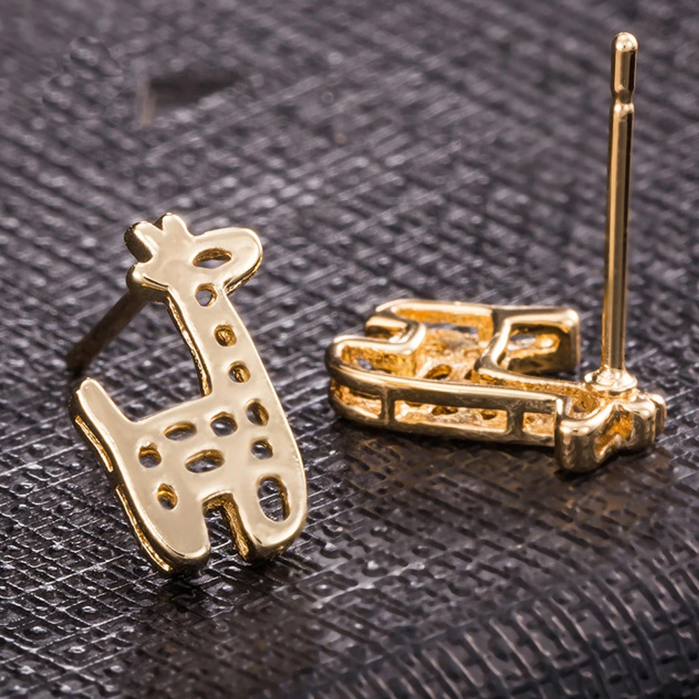 Гвозди для ушей в виде жирафа гальванизированные гвозди из розового золота с