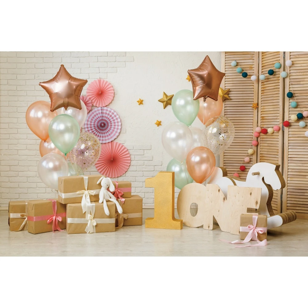 

Nitree Newborn Baby 1st Birthday Balloons Cake Smash Party Photography Backdrops Photographic Backgrounds For Photos Studio Prop