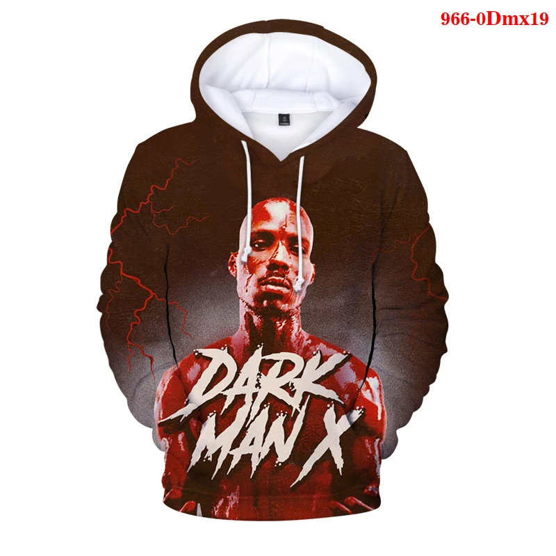 

Hot Rapper Dark Man X Hooded Sweatshirt Punk Men's Hip Hop Streetwear Women Basic Tops Fashion DMX Hoodie Tracksuit 3D Hoodies