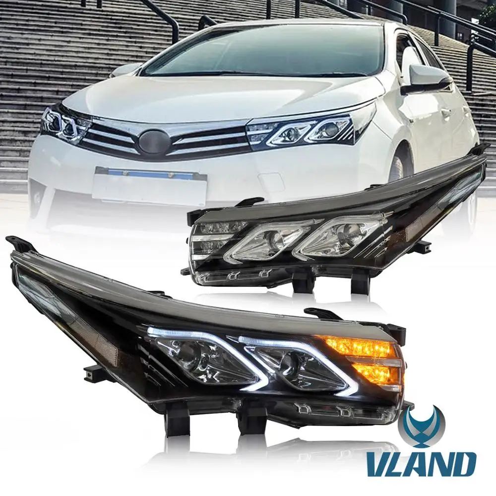 VLAND завод для автомобиля головной светильник Corolla светодиодный фонарь 2014 2019 с