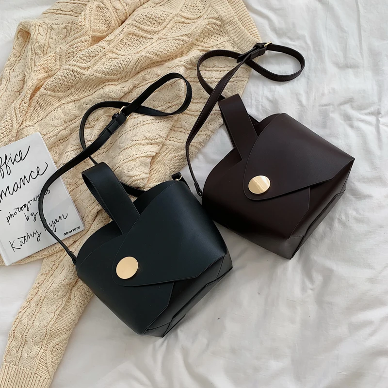 

Vintage Fashion Female Tote Bucket bag 2020 New High Quality PU Leather Women's Designer Handbag Travel Shoulder Messenger Bag