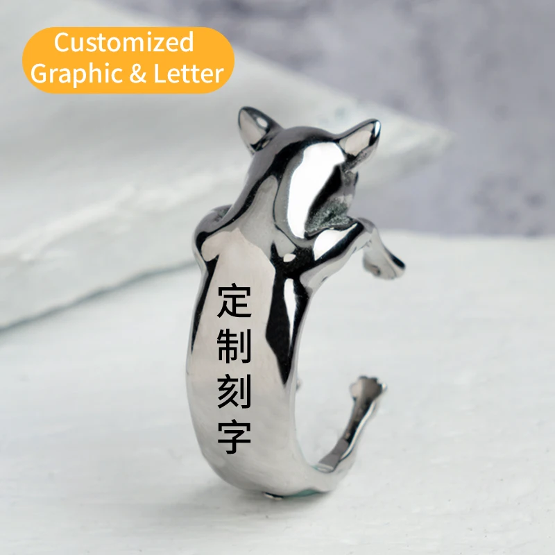 Открытые Кольца для собак мужские и женские модные украшения из нержавеющей