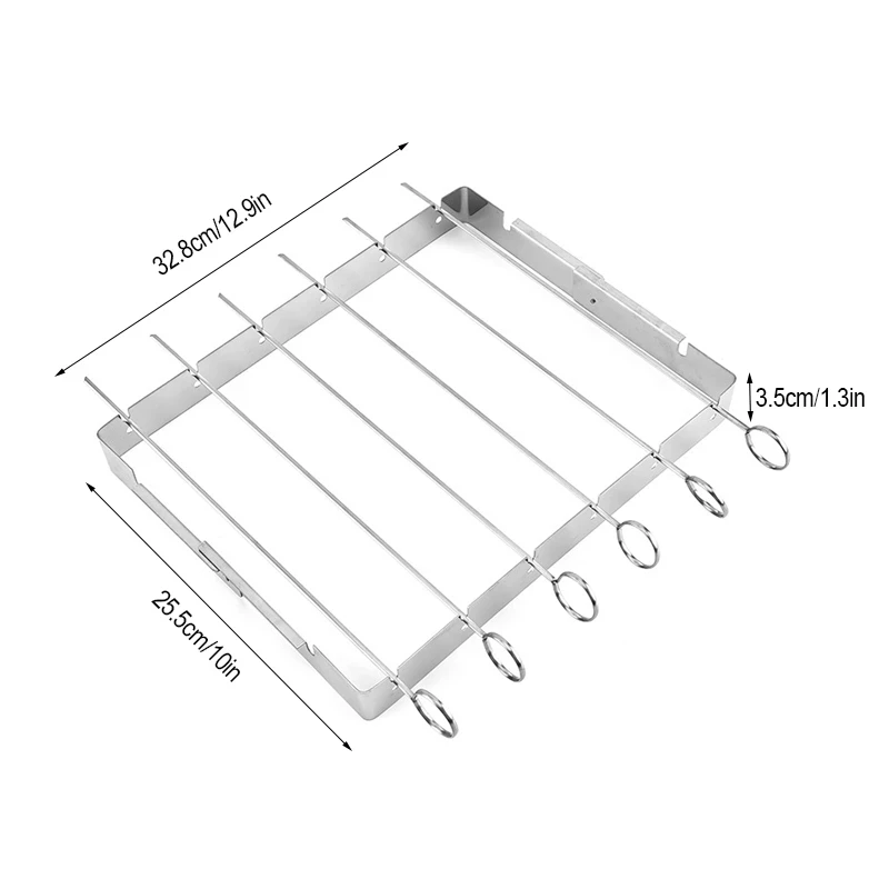 YOMEEI Stainless Steel BBQ Grill Skewers Mini Foldable 1 Barbecue 6 Accessories For Home Party Use | Дом и сад