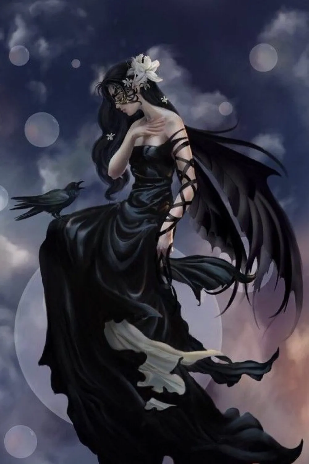 

Вышивка ворона и черная одежда для богини, наборы для вышивки крестиком, стильная вышивка, художественное искусство 14CT DIY Декор ручной работ...