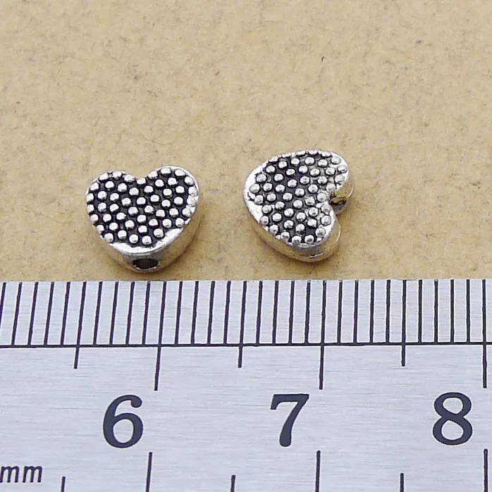 

Craft For Jewelry Findings Components 20 Pieces 6*7mm Antique Silver Color Peach Heart Small Beads