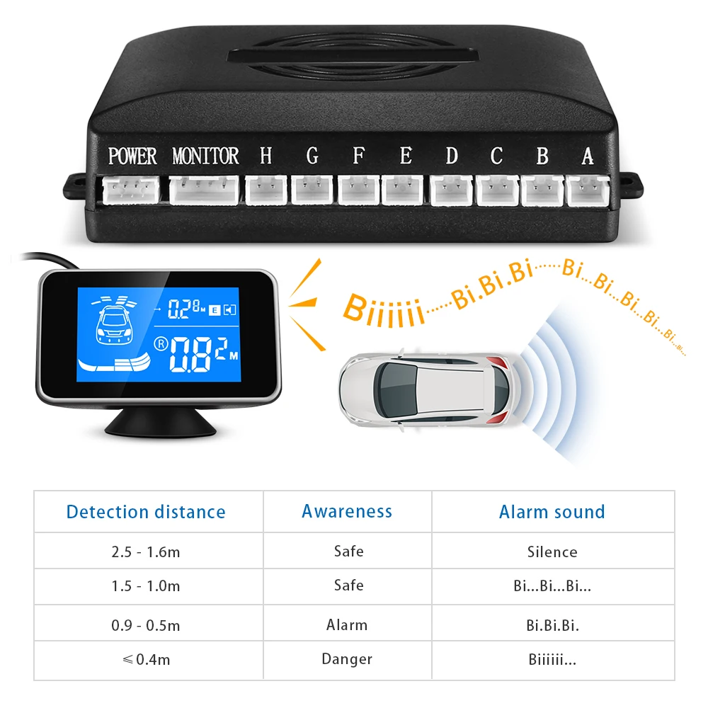 Автомобильные парковочные датчики 6 ультразвуковых датчиков 2 5 м с ЖК-дисплеем