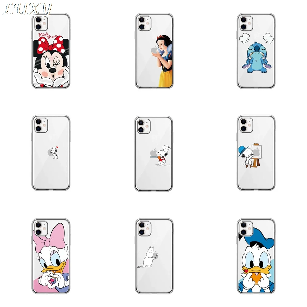 Чехол с милым рисунком Минни Ститч биглс для iPhone 11 Pro Max Xr X Xs 7 8 6 s Plus Дональд Дак Дейзи Принцесса мягкий чехол