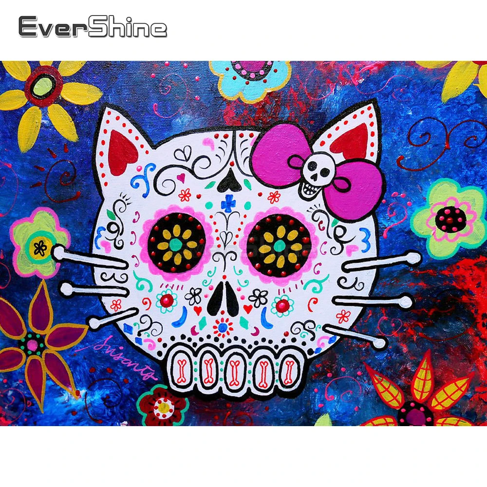 EverShine алмазная живопись с квадратными стразы картина котом Алмазная мозаика