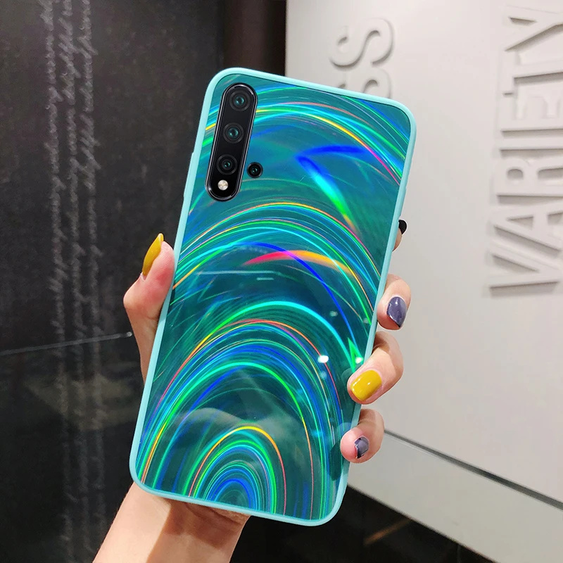 Цветной Радужный зеркальный мягкий чехол для телефона Xiaomi Redmi Note 9 Pro Max 9s 8