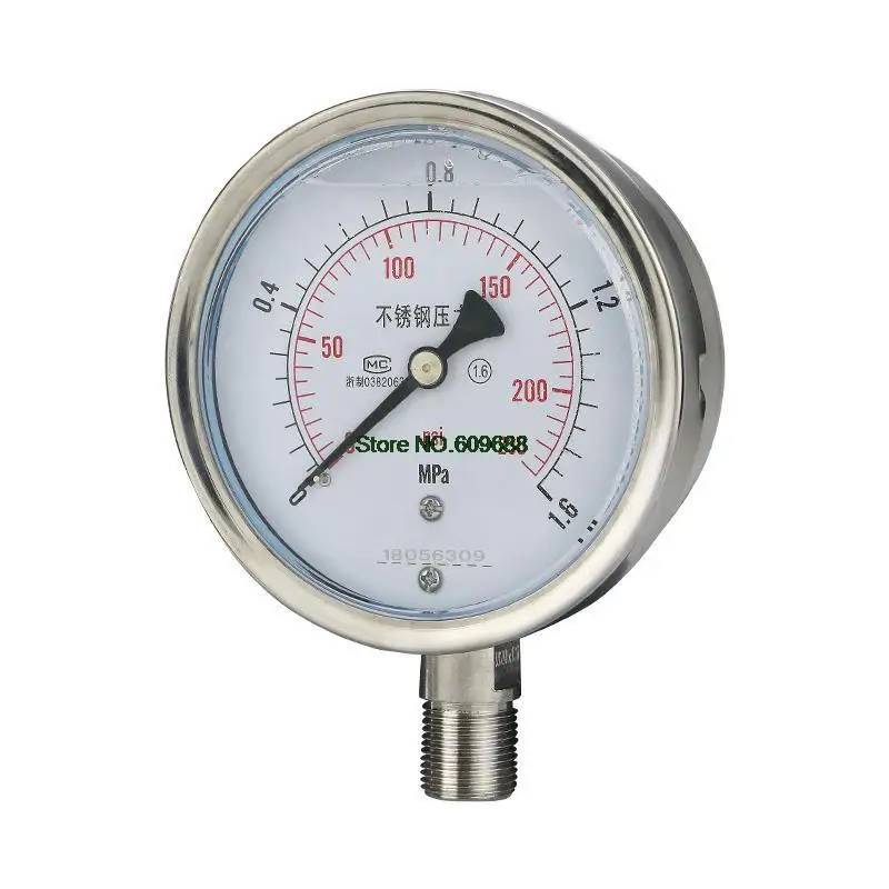 Датчик сейсмического давления YN100BF из нержавеющей стали, гидравлический вакуумный измеритель масла, воды/устойчивость к высоким температурам и коррозии