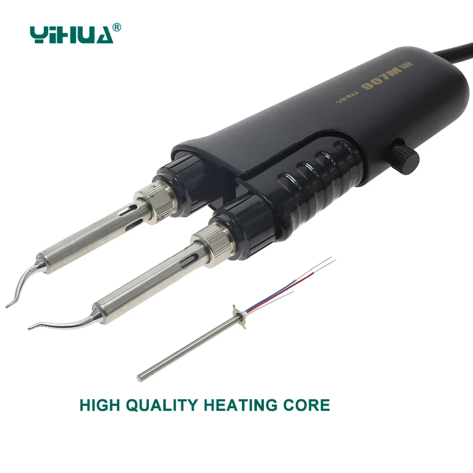 Фото Паяльник Yihua 907M SMD, паяльник, пинцет для YIHUA938D 938BD + металлический нагревательный сердечник, двойной пинцет №3