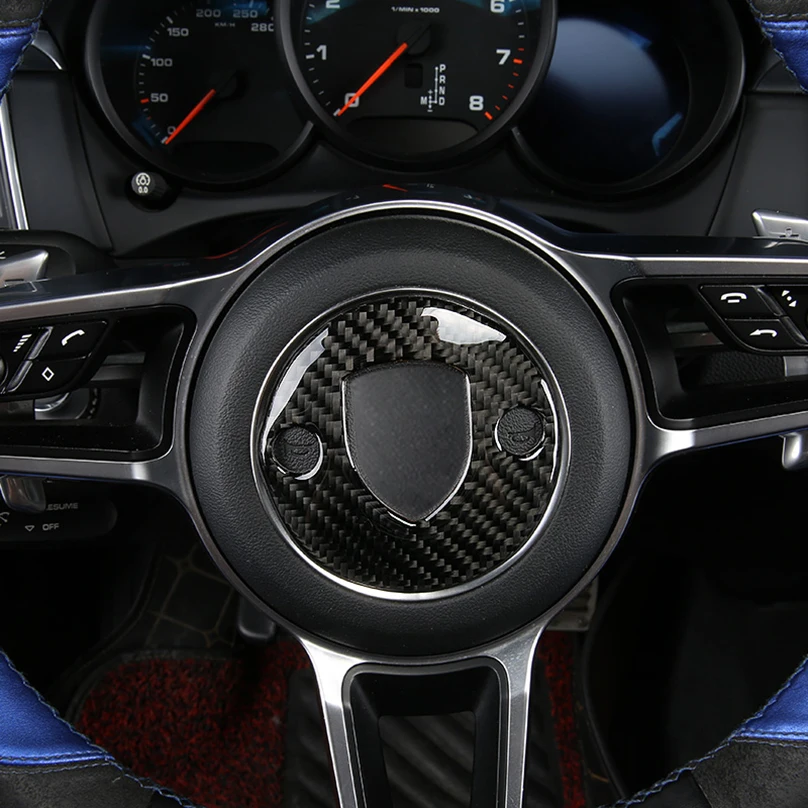 1Pcs Carbon Fiber Steering Wheel Cover Sticker for Porsche Cayenne Macan Panamera 911 718 971 970 | Автомобили и мотоциклы