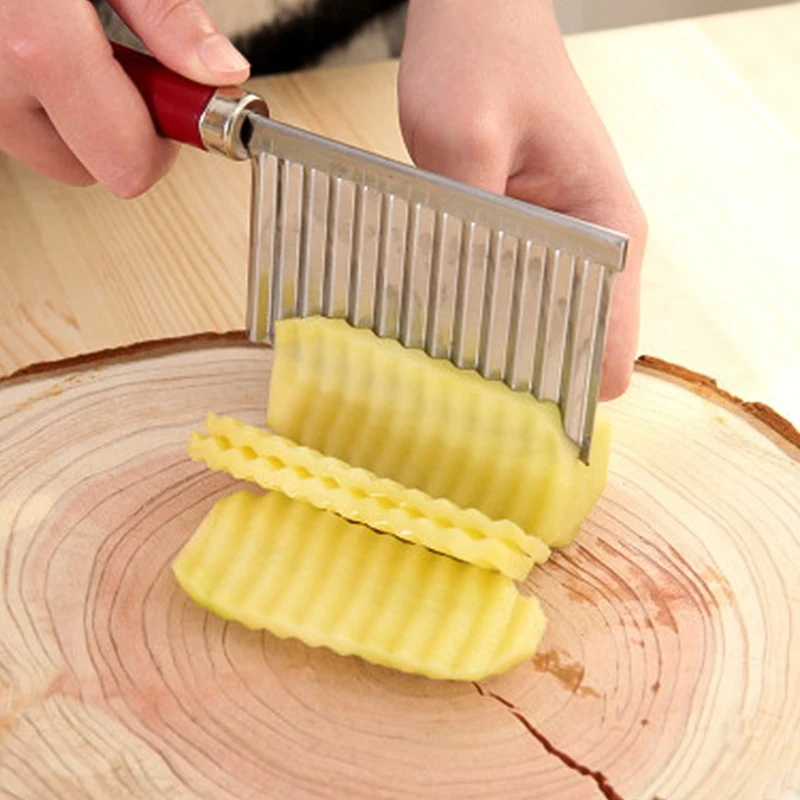

Wavy Potato Slices Cut Potato Silk Wavy Cutter Vegetable Wave Knife Chopper Kitchen Accessories Potato Cut Flower Fries Knife
