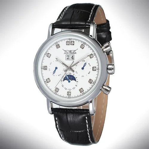 

JARGAR348 six-pin diamond simple large watch with calendar automatic mechanical watch casual belt watch