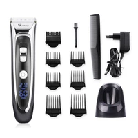 professional electric hair clipper rechargeable hair trimmer fast charge haircut with lcd display hair shaving machine 45d