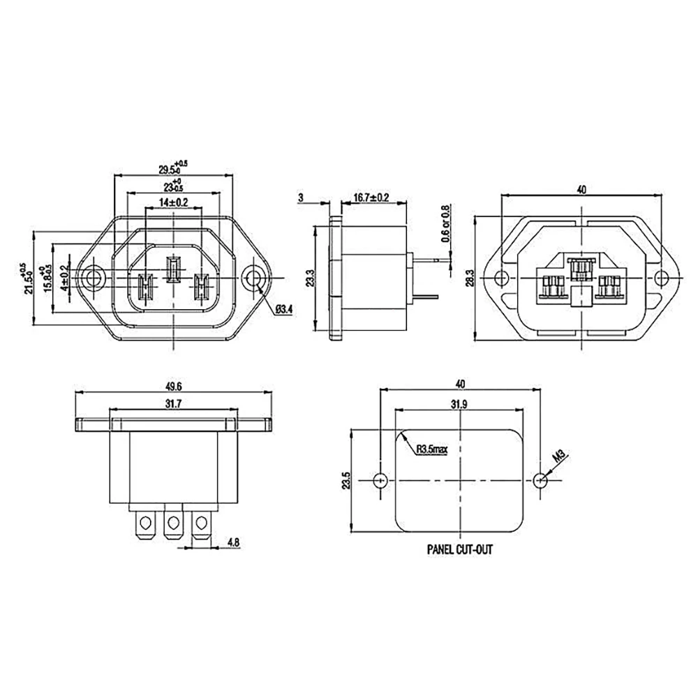 2 шт. 10A 250VAC 3 Pin AC 04 Разъем питания медный сердечник|Электрические розетки| |