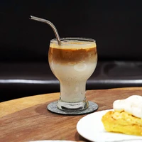 european style coffee glass creative dessert latte ice american cup simple heat resistant insulated milk beer drink cup