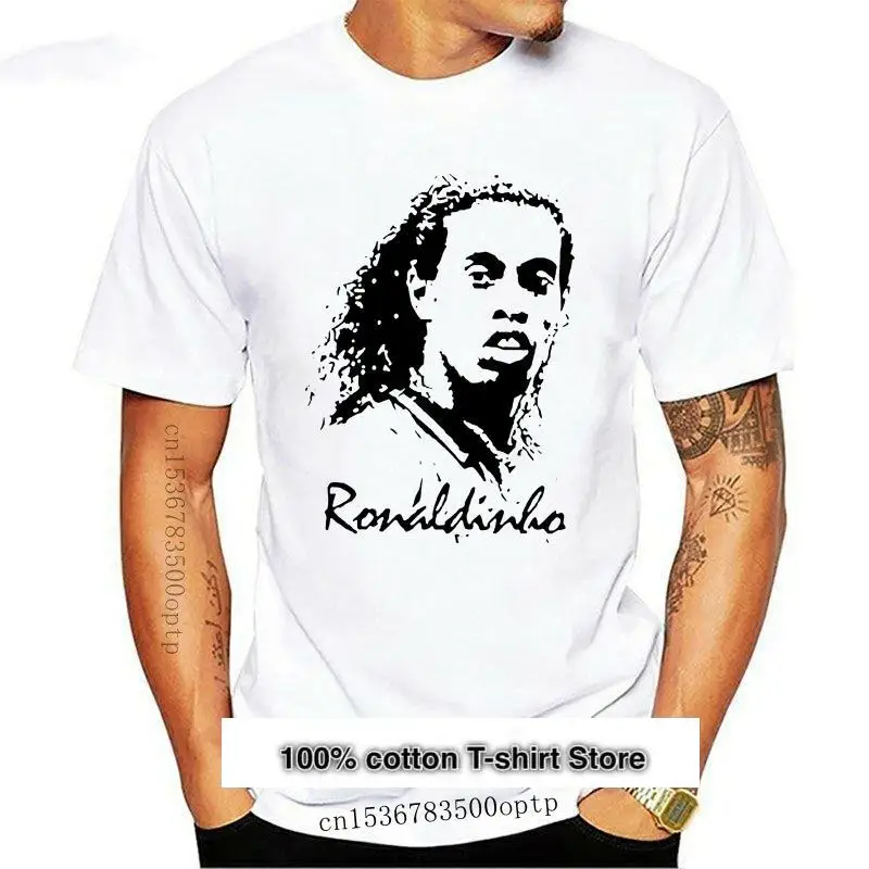 Camiseta с принтом для мужчин camisa de манга corta 2021 хлопок Ronaldinho a la moda nueva 100% | Мужская