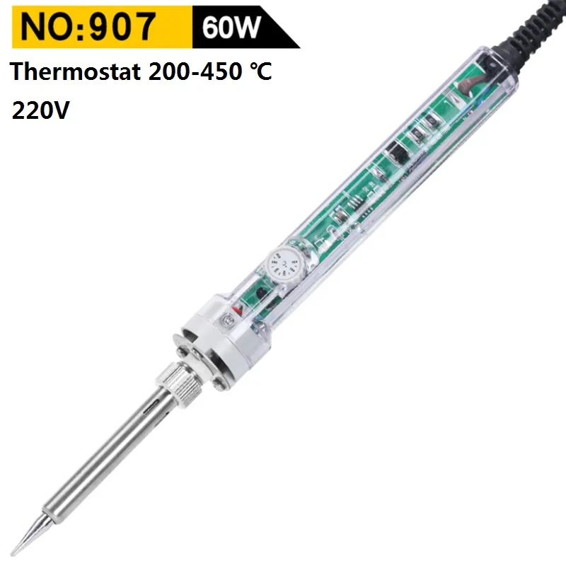 

60 Вт 907 Регулируемая электрическая паяльная станция термостат комплект температуры T наконечник паяльника для ЖК-экрана гибкий кабель ремонт