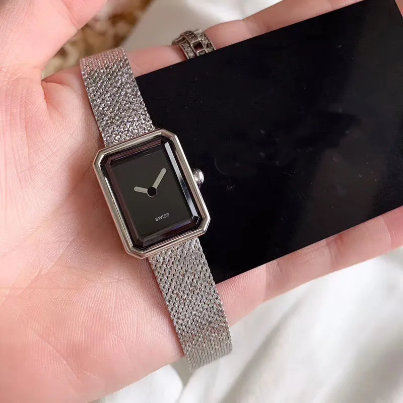 Женский браслет montre кварцевые наручные часы Femme белые/черные прямоугольные часы серебро/желтый/розовое золото цвет для женщин