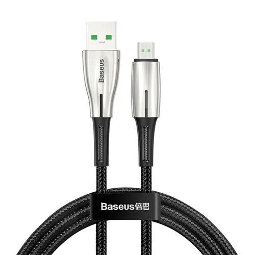 Черный Baseus Micro USB кабель для OPPO 4A VOOC Быстрая зарядка кабель зарядного устройства микро-usb для samsung Xiaomi Redmi Note 4 5 - Цвет: Черный