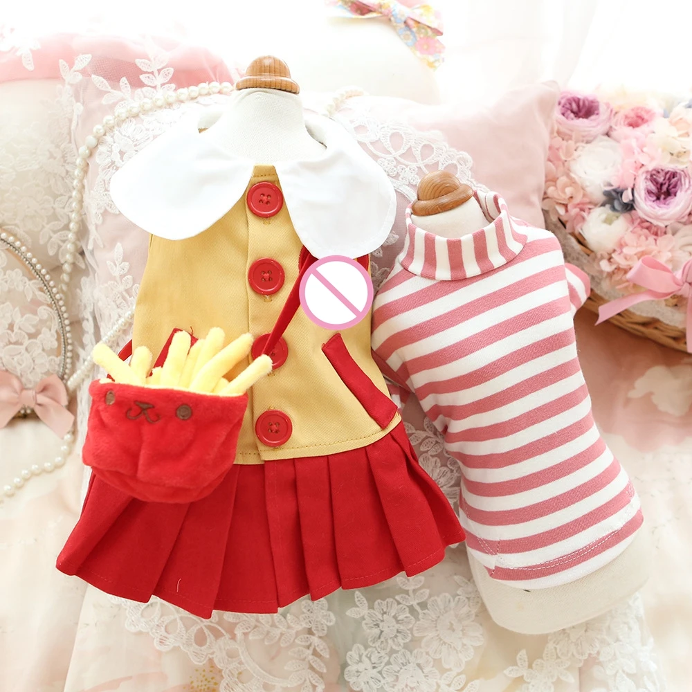 

Новинка Осень-зима 2022, смешная Милая Корейская одежда для собак с изображением картошки фри, оптовая продажа