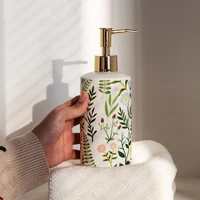 american bathroom ceramic hand sanitizer dispenser bottles shampoo shower gel bottle decal flower lotion dispenser bottle