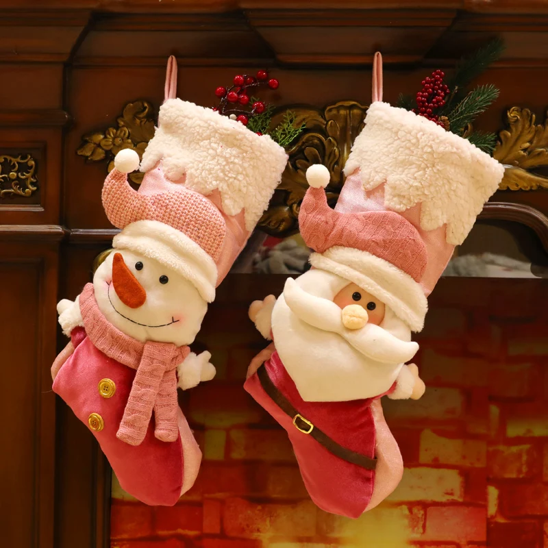 

Рождественские чулки с Санта-Клаусом, снеговиком, подарочные пакеты, рождественские носки, новогодние украшения для камина, рождественские...