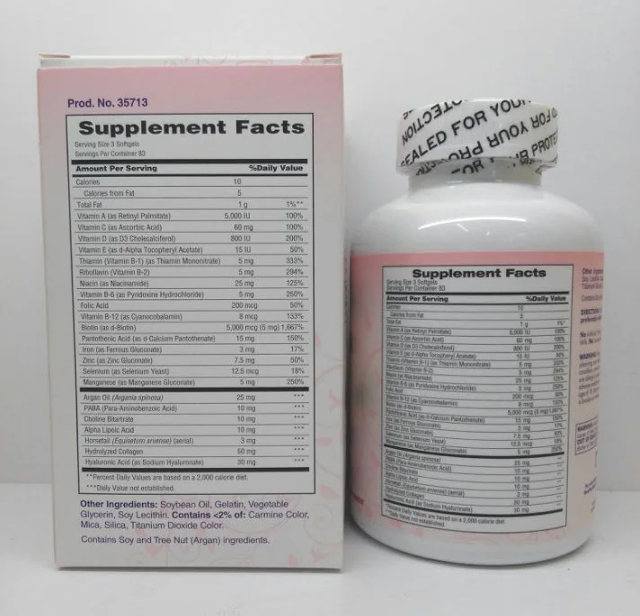 Волосы кожа и ногти 5000 мкг для биотина 250 шт. антиоксидантов A C & E Plus Гиалуроновая