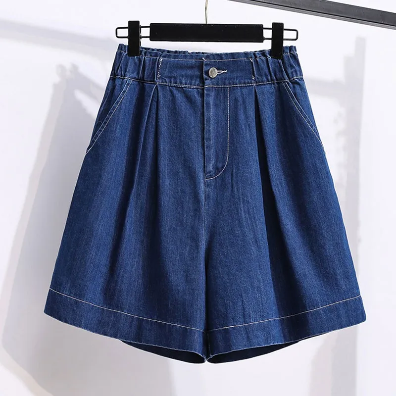 Размера плюс 5XL для женщин с высокой талией повседневные джинсовые шорты 2021 Новая